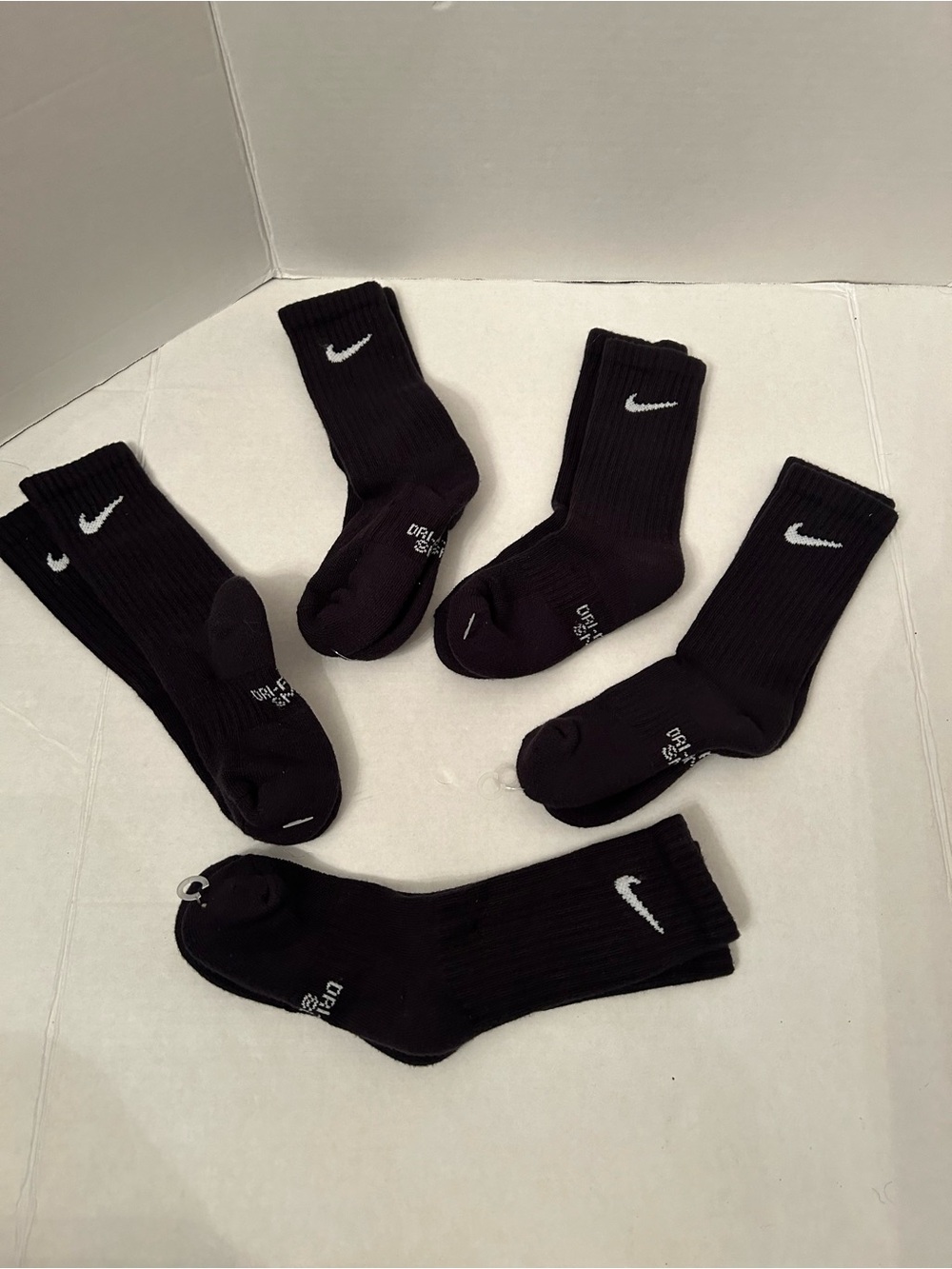 Nike Kids Black Crew Athletic Socks  - 5 Pair